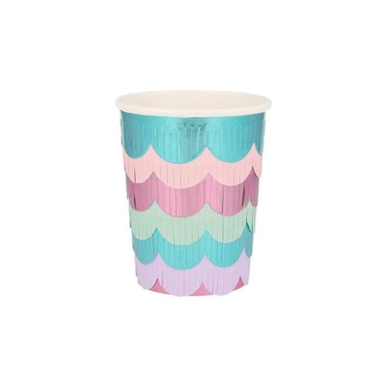 Meri Meri - Mermaid Scalloped Fringe Cups - Deniz Kızı Püsküllü Bardaklar