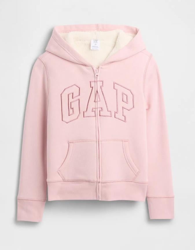 Kız Çocuk | Gap Logo Sherpa Fermuarlı Sweatshirt - Pembe
