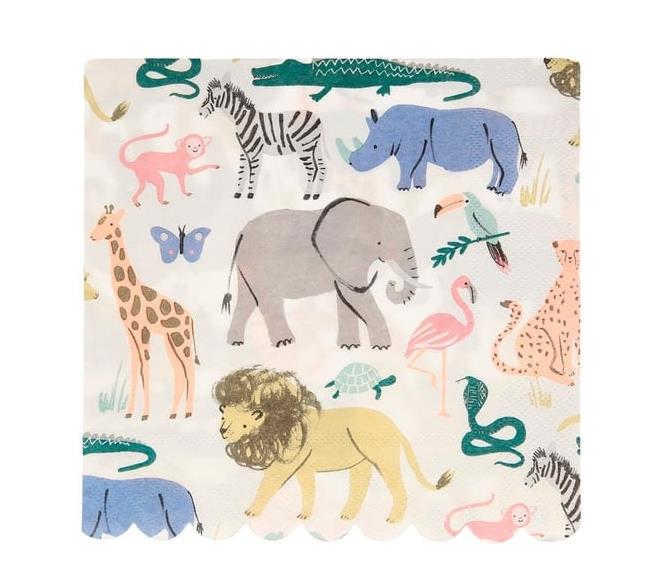 Meri Meri - Safari Napkins - Safari Peçete - L - 20'li