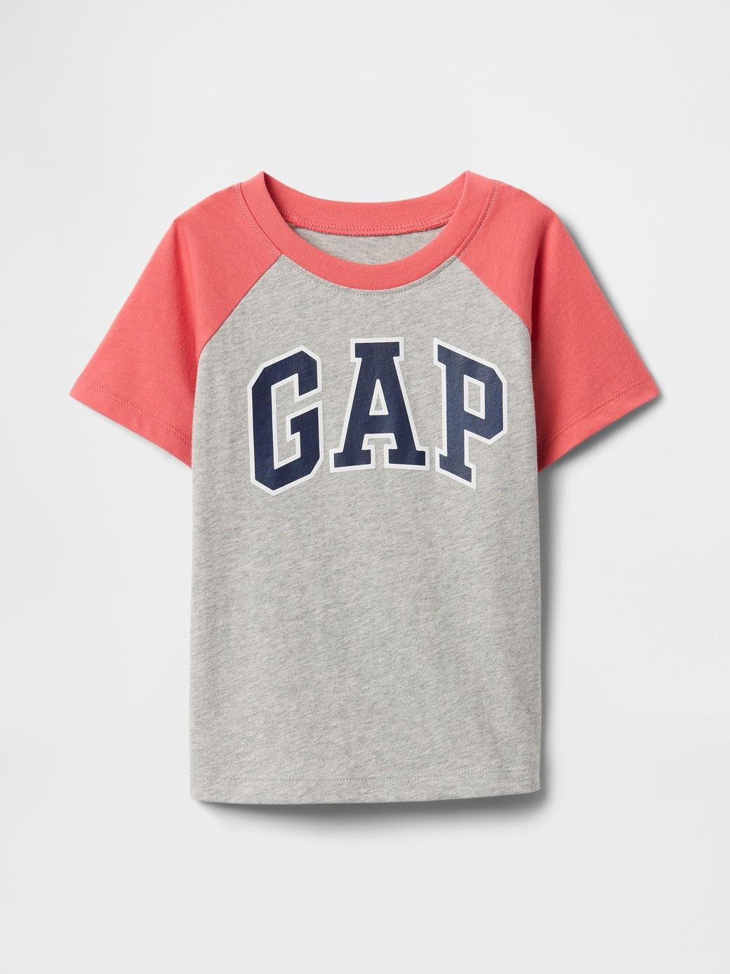 Erkek Bebek | Raglan Gap Logo T-Shirt - Gri