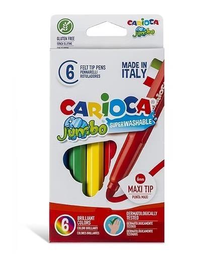 Cairoca Jumbo Süper Yıkanabilir Keçeli Boya Kalemi 6'Lı