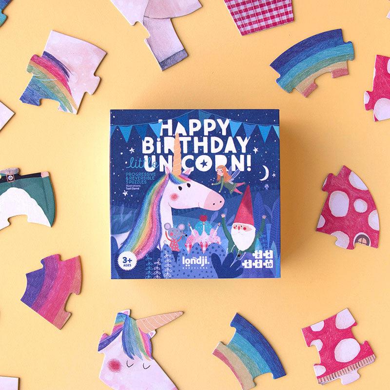 Londji Happy Birthday Unicorn Çift Taraflı Puzzle