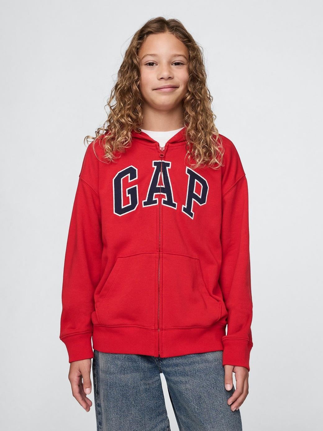 Erkek Çocuk | Gap Logo Relaxed Fermuarlı Sweatshirt - Kırmızı