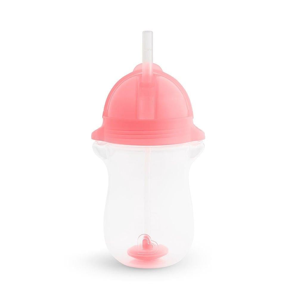 Munchkin Tıklama Kilitli Uçlu Pipetli Alıştırma Bardağı, 12ay+, 296ml, Pembe