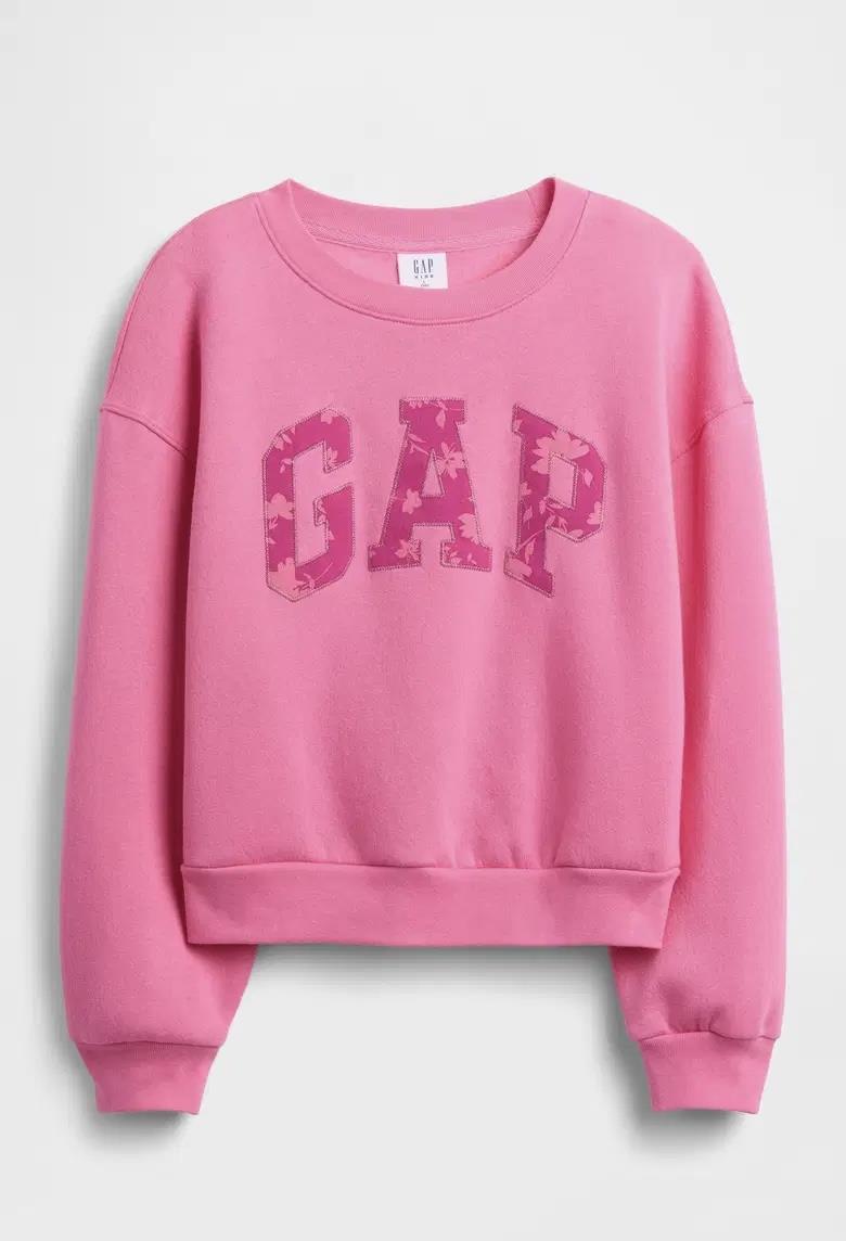 Kız Çocuk | Oversized Grafik Sweatshirt - Pembe