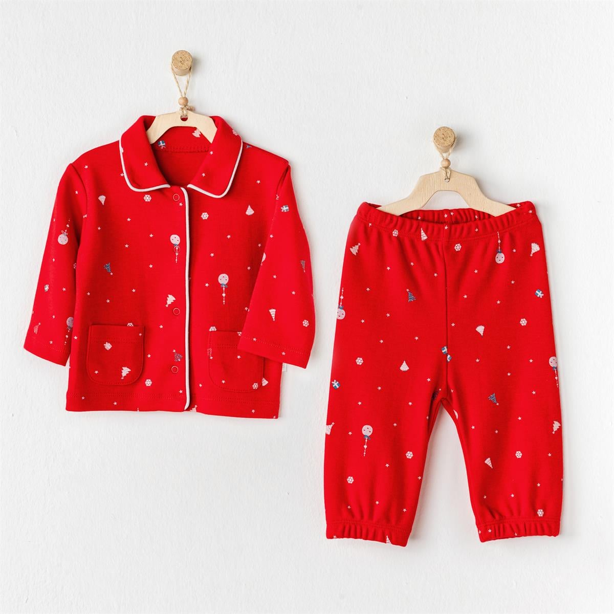 AC24432 BEBEK PİJAMA 2 PCS PJS PAJAMAS NEW YEAR