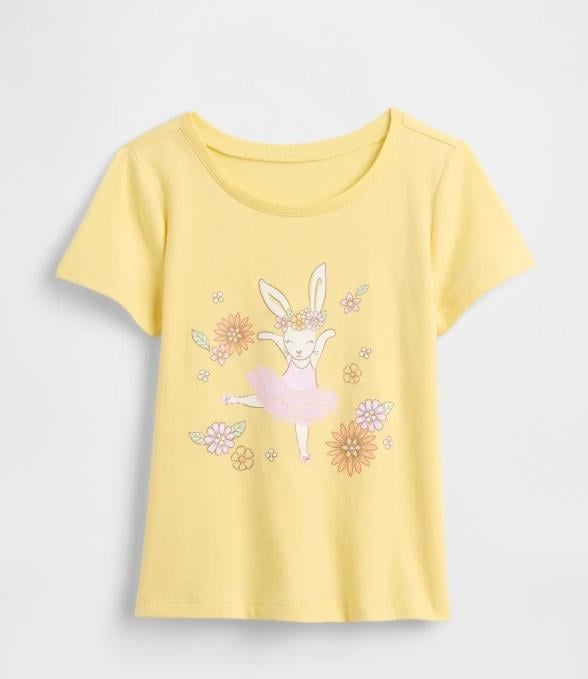Kız Bebek | Grafik Baskılı T-Shirt Sarı