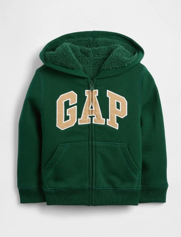 Erkek Bebek | Gap Logo Sherpa Fermuarlı Sweatshirt - Yeşil