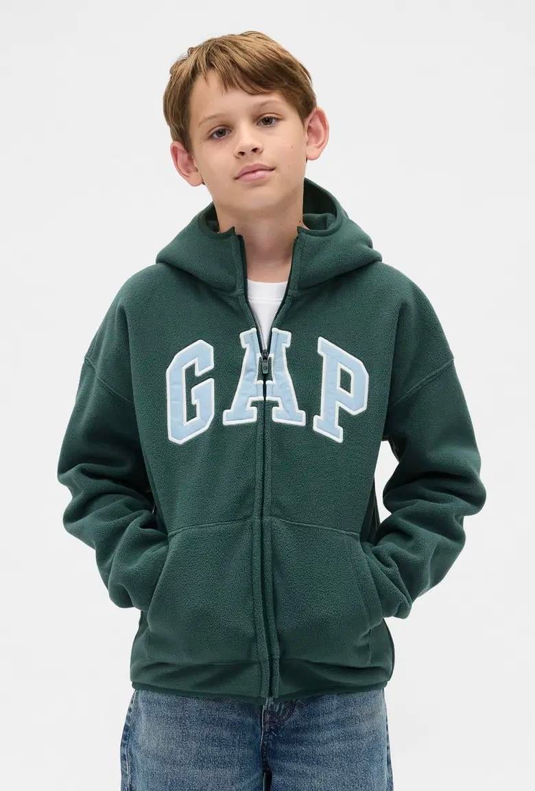 Erkek Çocuk | VintageSoft Gap Logo Fermuarlı Sweatshirt - Yeşil