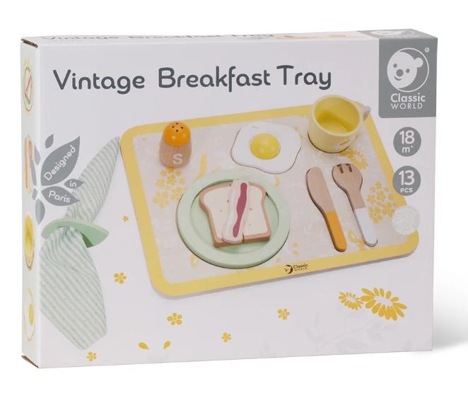 Classic World Ahşap Vintage Kahvaltı Seti