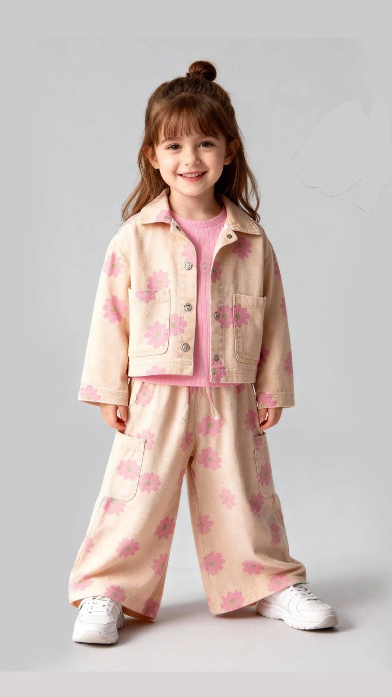 Gabardin 3lü Takım - Pembe