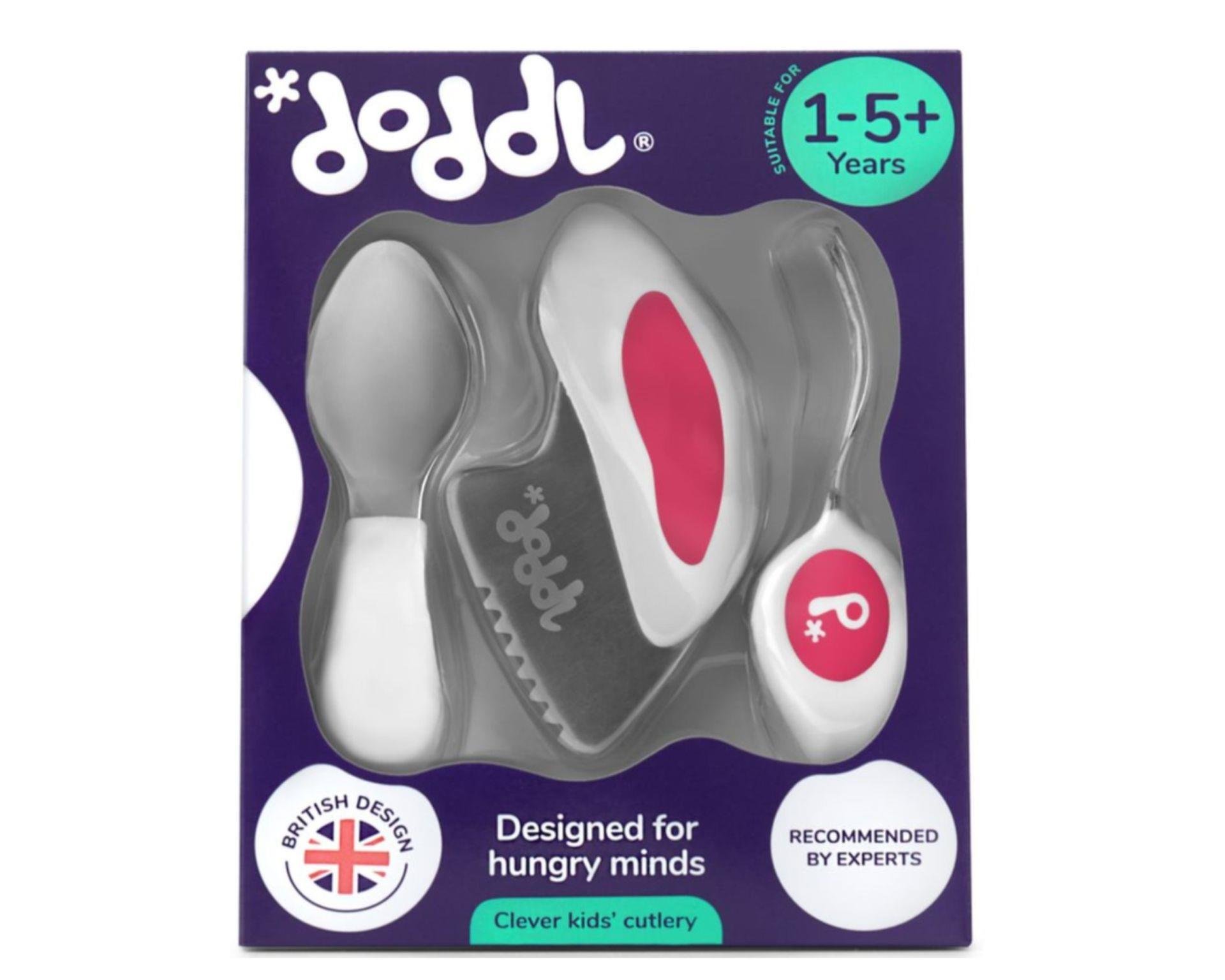 Doddl Çatal Kaşık Bıçak Seti 1-5 Yaş Magenta