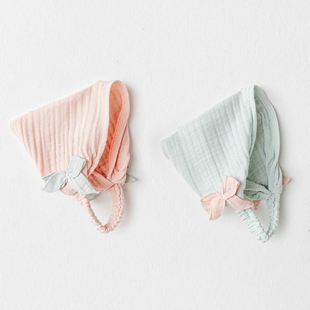 AC25507 BEBEK SAÇ BANTI HEADBAND LOVE FAMILY MUSLIN SALMON MINT