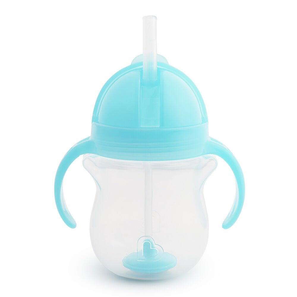 Munchkin Tıklama Kilitli Uçlu Pipetli Alıştırma Bardağı, 6ay+207ml Mavi