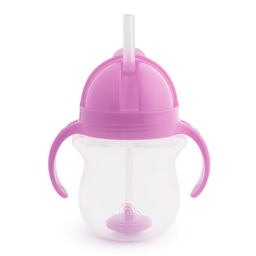 Munchkin Tıklama Kilitli Uçlu Pipetli Alıştırma Bardağı, 6ay+207ml Mor