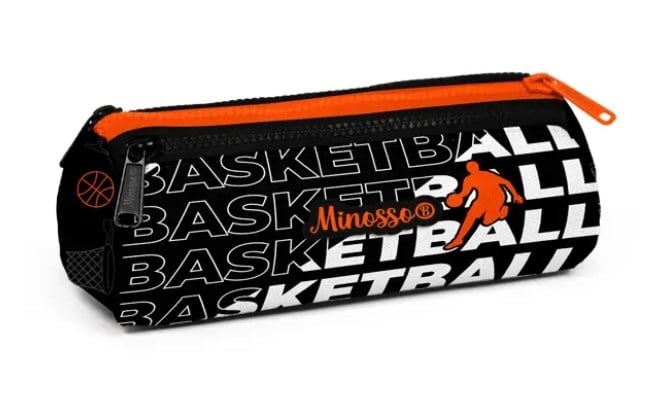 Basketbol Desenli Erkek Çocuk Üç Bölmeli Kalem Çantası 