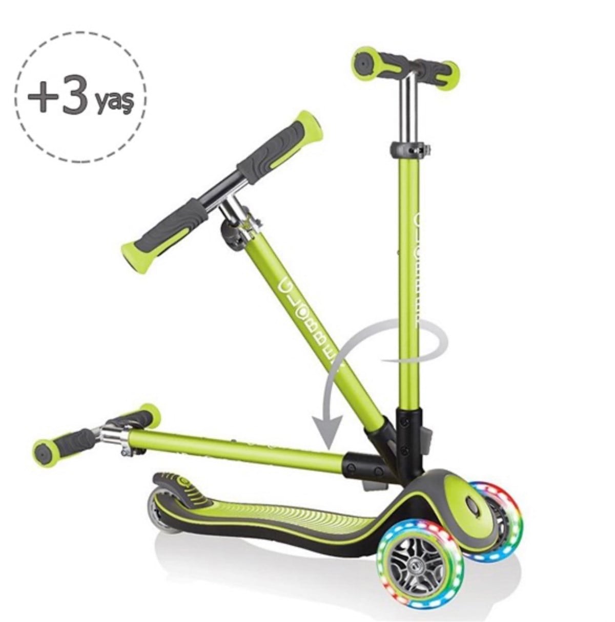 Globber Scooter /  Elit Deluxe Işıklı / Yeşil