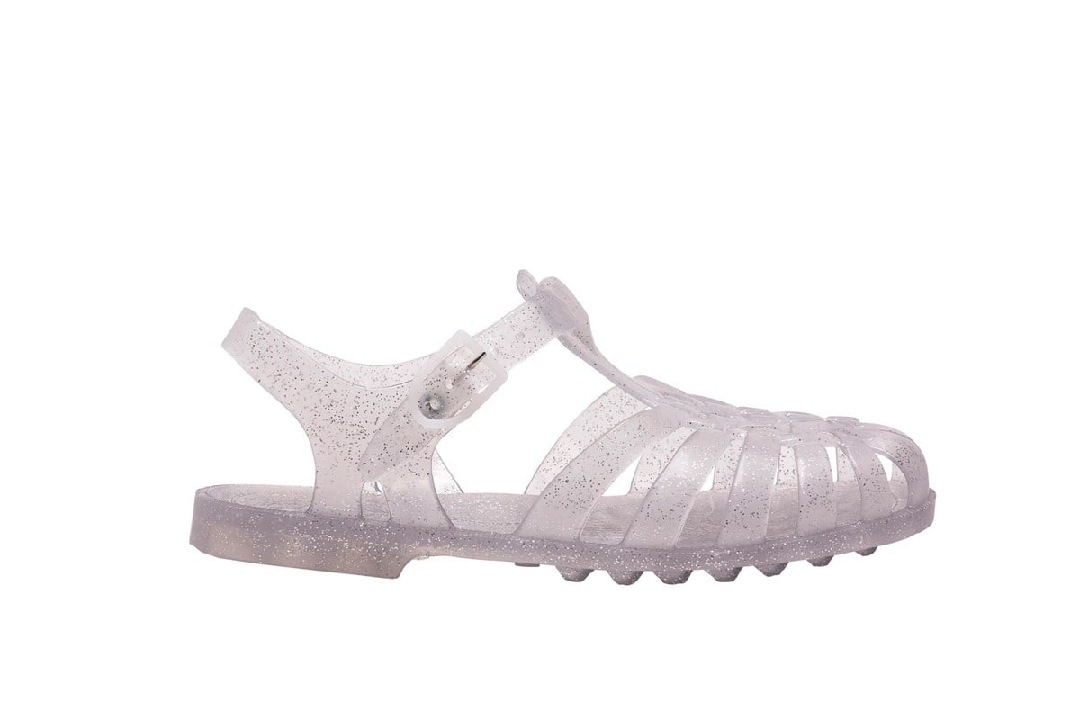 MEDUSE SUN ARGENT PAILLETE SANDALS - KADIN SANDALET ŞEFFAF BEYAZ