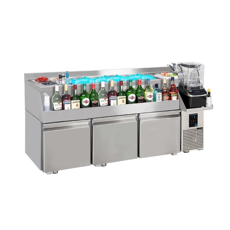 Frenox 3 Kapılı Kokteyl Tezgahı CKT3-W-K- WP