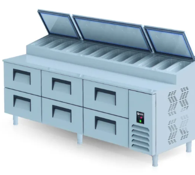 ボノラート Iceinox Pizza Hazırlık Buzdolabı 6 Çekmeceli 237x81x109 cm PTS-L
