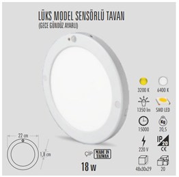 SENSÖRLÜ SIVA ÜSTÜ LED ARMATÜR (GECE GÜNDÜZ AYARLI)