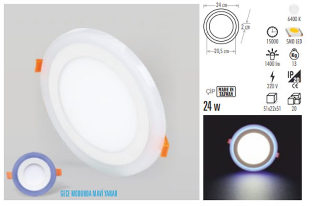 24W Okyanus Led Armatür