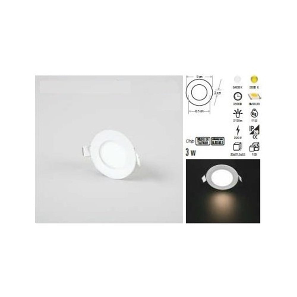 Cata Ct 5144 2'' 3W Panel Led Spot Armatür