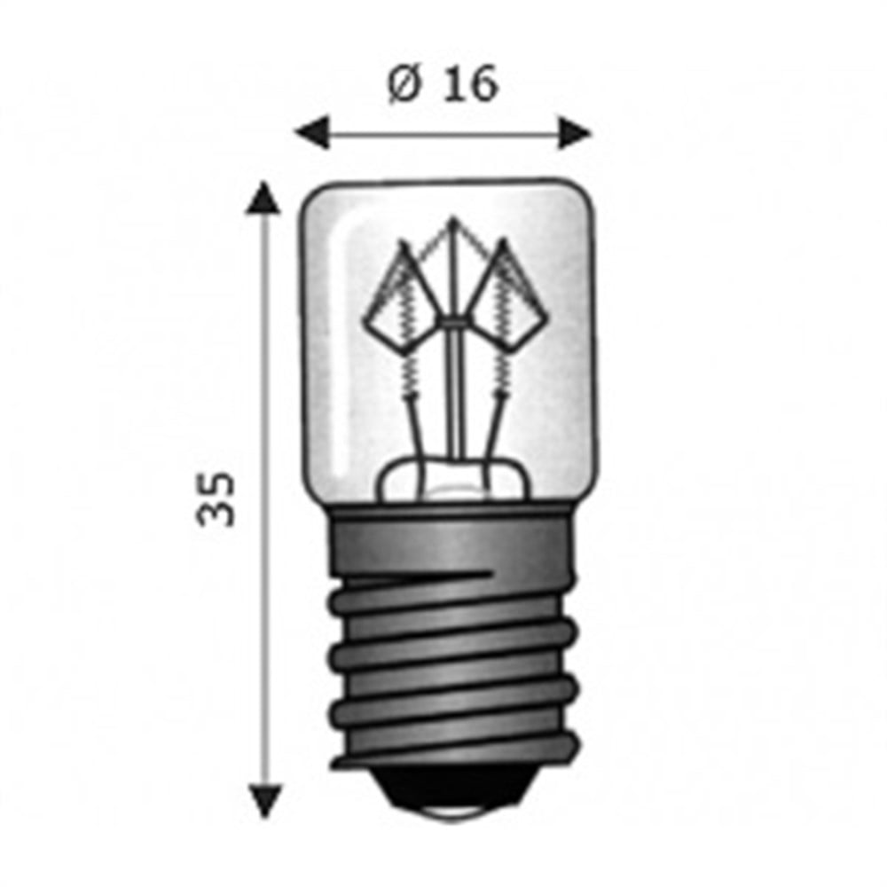 E14 16X35 110V 5W KISA TÜP AMPULMinyatür Ampullermyd1216E14 16X35 110V 5W KISA TÜP AMPUL