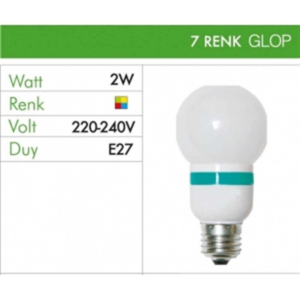 LED 7 RENK AMPUL 2WLed Gece Ampullerimyd1144LED 7 RENK AMPUL 2W