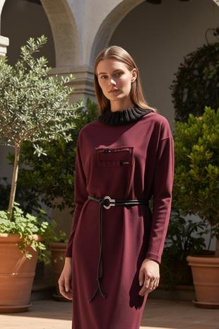 AKSESUARLI TRİKO ELBİSE