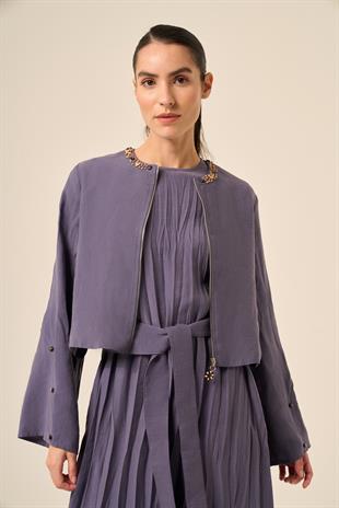 ARKASI ÇAPRAZ BAĞLAMALI BOLEROLU PASION ELBİSE