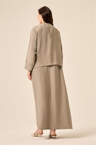 BOLEROSU PİLE DETAYLI PASION ELBİSELİ TAKIM