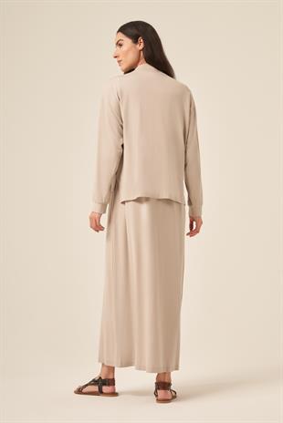 MAKROME İP DETAYLI BOMBER ELBİSELİ TAKIM