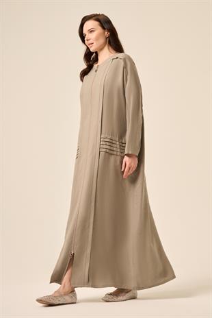 OMUZLARI ALLER DETAYLI CEP KENARI PİLELİ FERMUARLI PASION FERACE