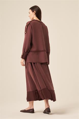 OMUZLARI APOLET DETAYLI DÜĞMELİ DUBAI TUNİK