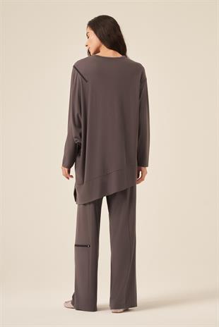 OMUZU VE PANTOLONU FERMUAR DETAYLI BAMBU TAKIM