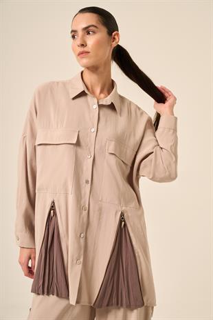 ÖN FERMUAR DETAYLI KOMBİN RENKLİ VERONA PANTOLONLU TAKIM