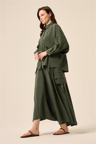 İKİ KAPAK CEPLİ KISA DUBAI TUNİK