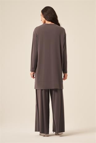 PAÇASI FERMUAR DETAYLI PANTOLONLU BAMBU TAKIM