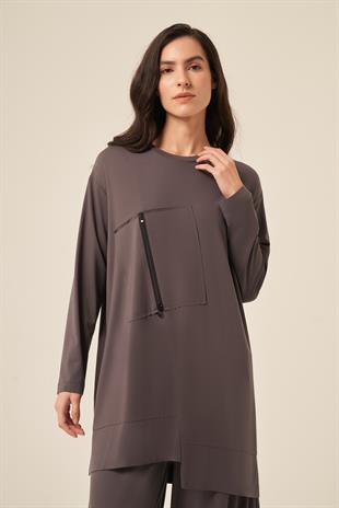 PAÇASI FERMUAR DETAYLI PANTOLONLU BAMBU TAKIM