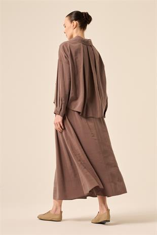 TOMURCUK İŞLEMELİ KISA GÖMLEK ETEKLİ RANO TAKIM