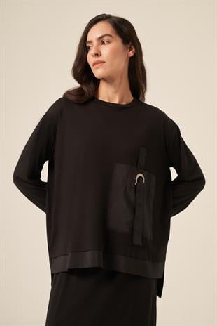 TUNİĞİ VE ETEK UCU DUBAI DETAY CEPLİ ŞALVARLI ETEKLİ BAMBU TAKIM