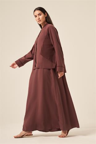 ÜÇGEN KUPLU FERMUAR YANI PİLELİ PASION ELBİSELİ TAKIM