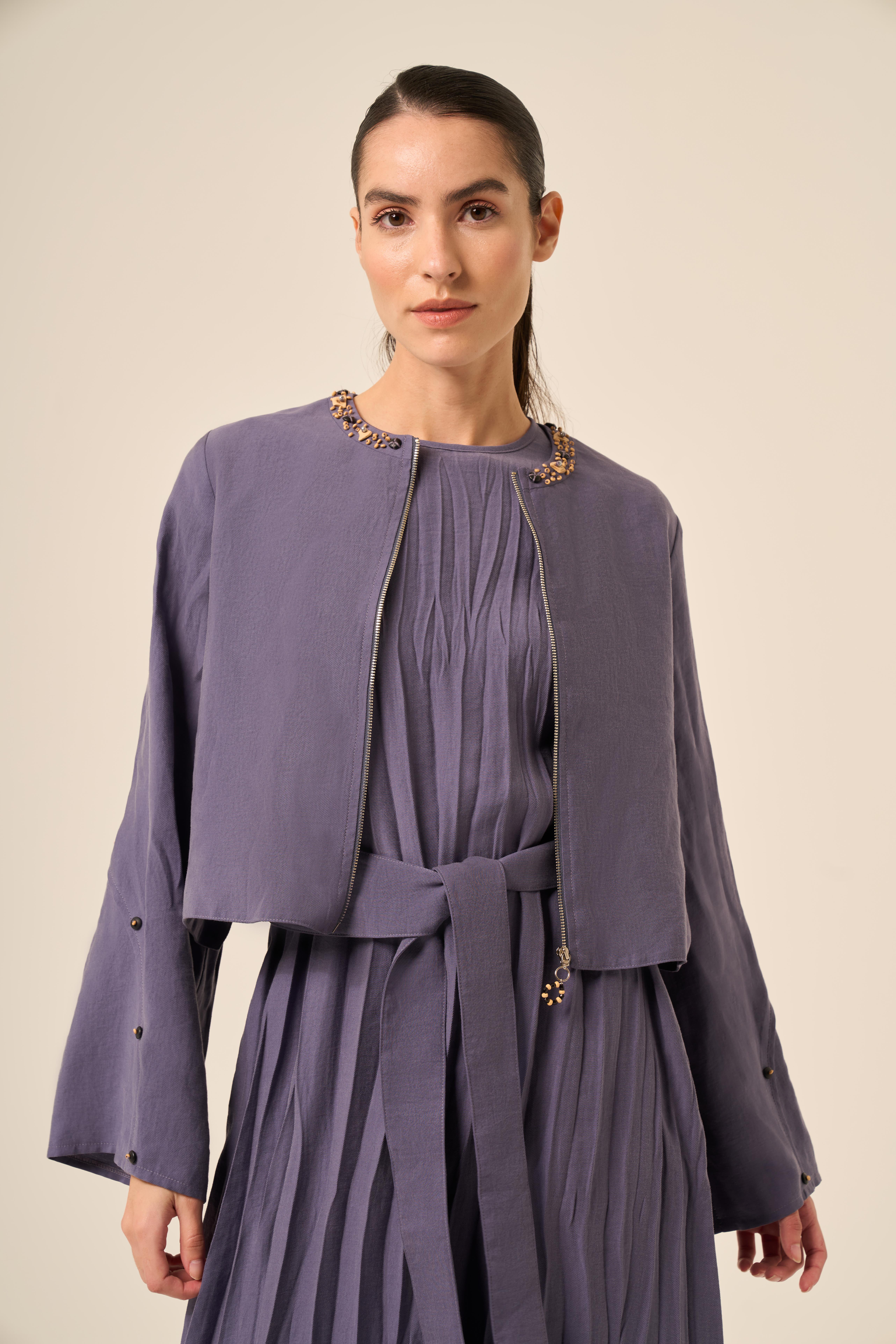 ARKASI ÇAPRAZ BAĞLAMALI BOLEROLU PASION ELBİSE