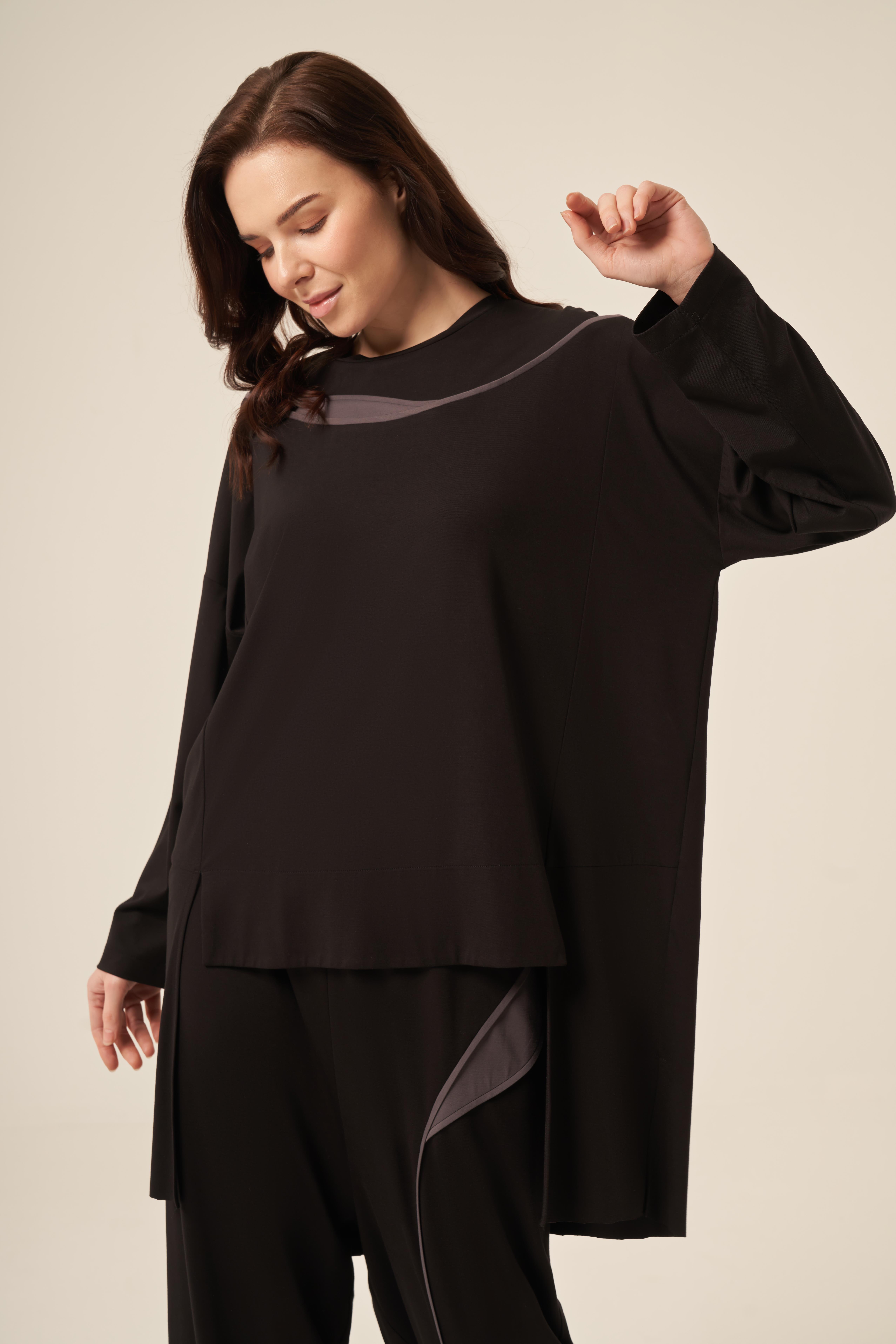 GRİ GARNİLİ ŞALVAR PANTOLONLU BAMBU TAKIM
