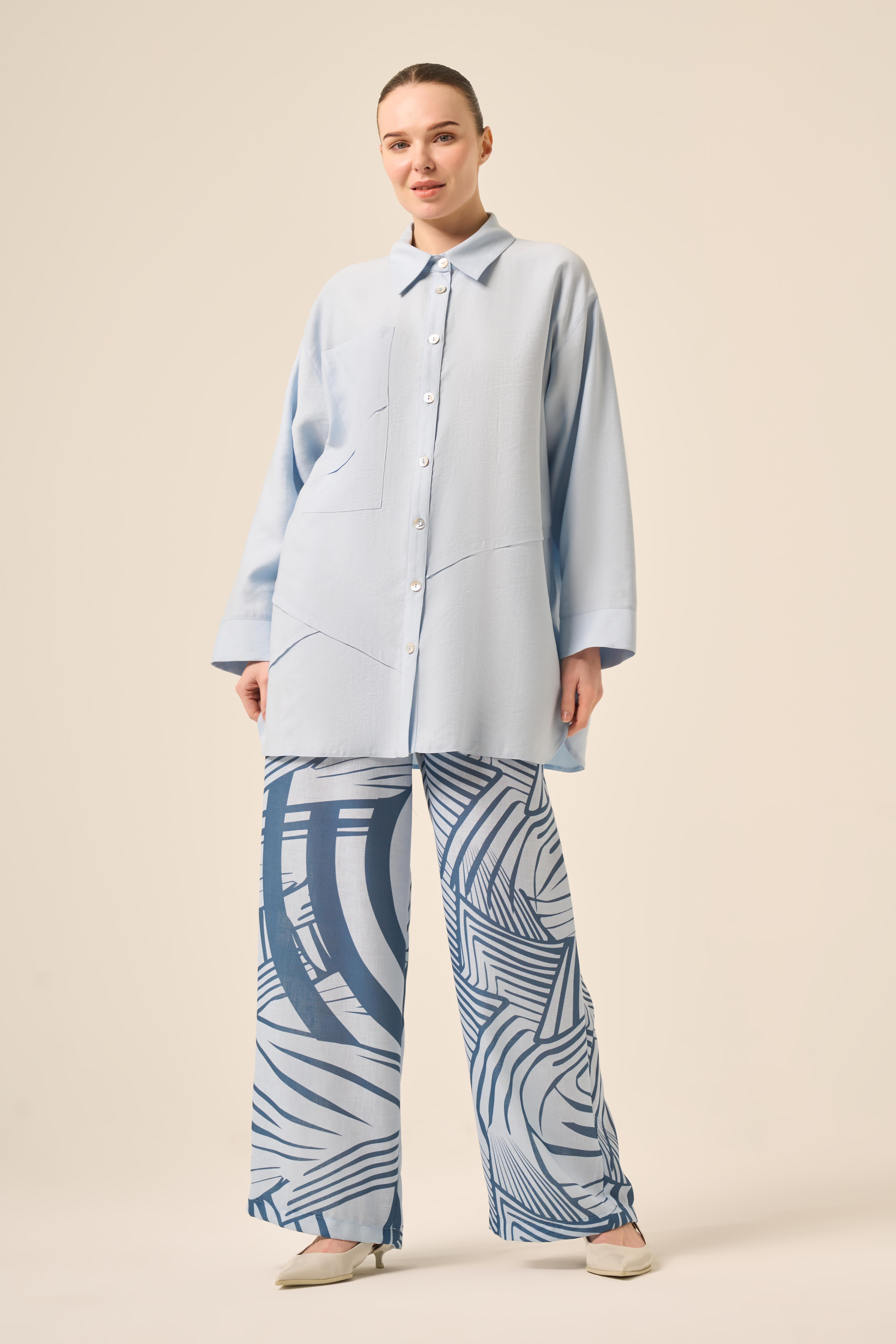 ÖNDEN DÜĞMELİ UZUN CEP DETAYLI PASION TUNIK