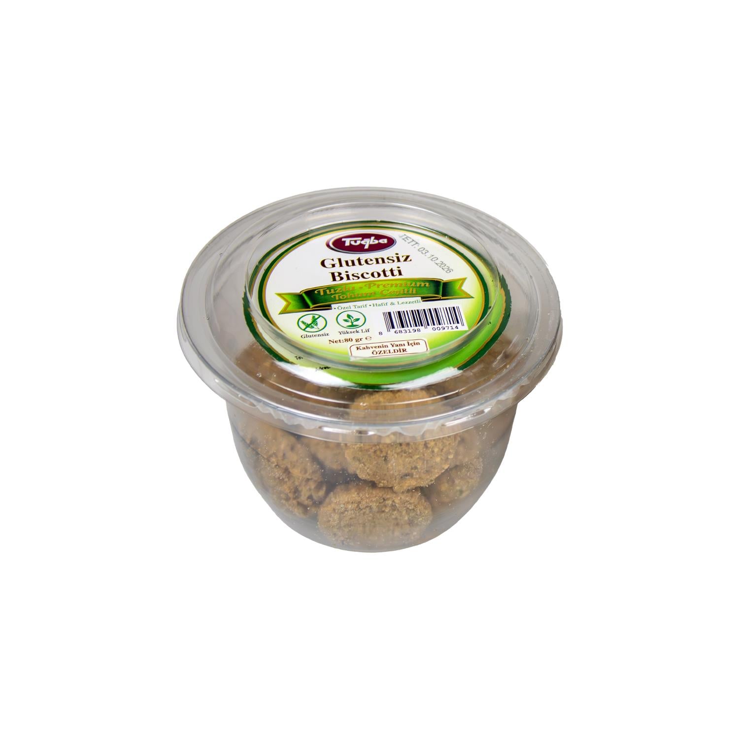 Glutensiz Biscotti (Premium Tohum Çeşitli) 80 gr