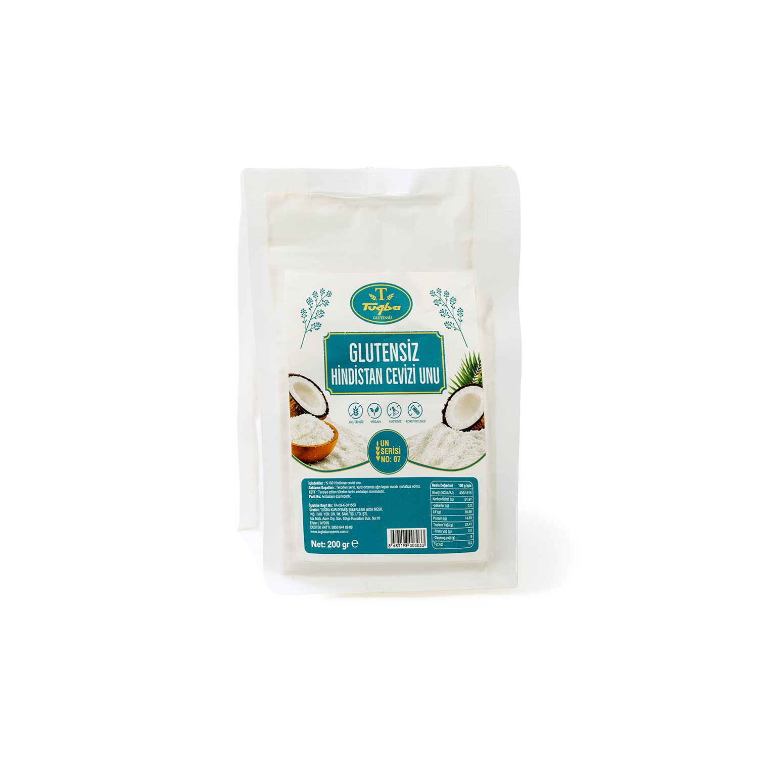 Glutensiz Hindistan Cevizi Unu 200 gr