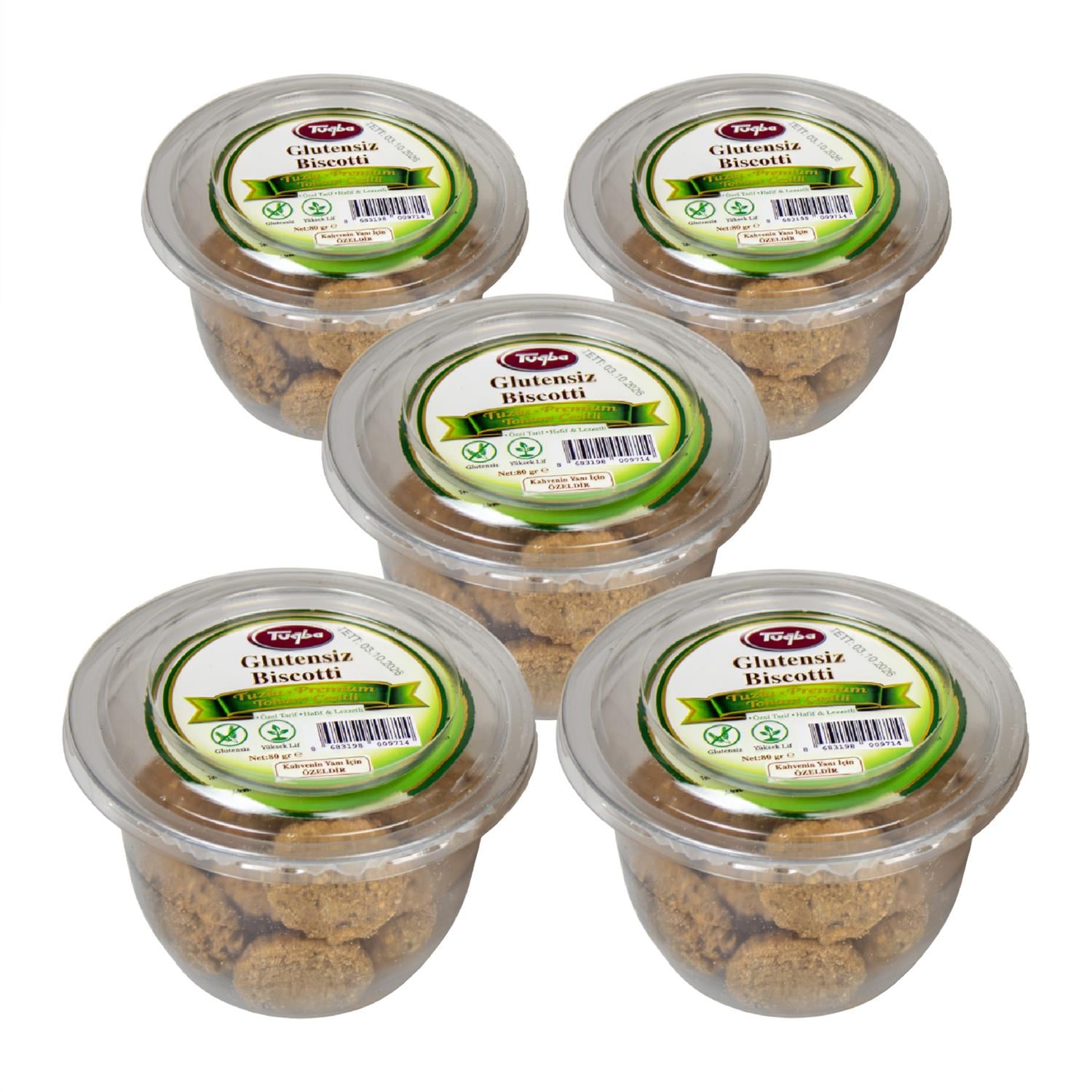  Glutensiz Biscotti (Premium Tohum Çeşitli) 80 gr 5 Li