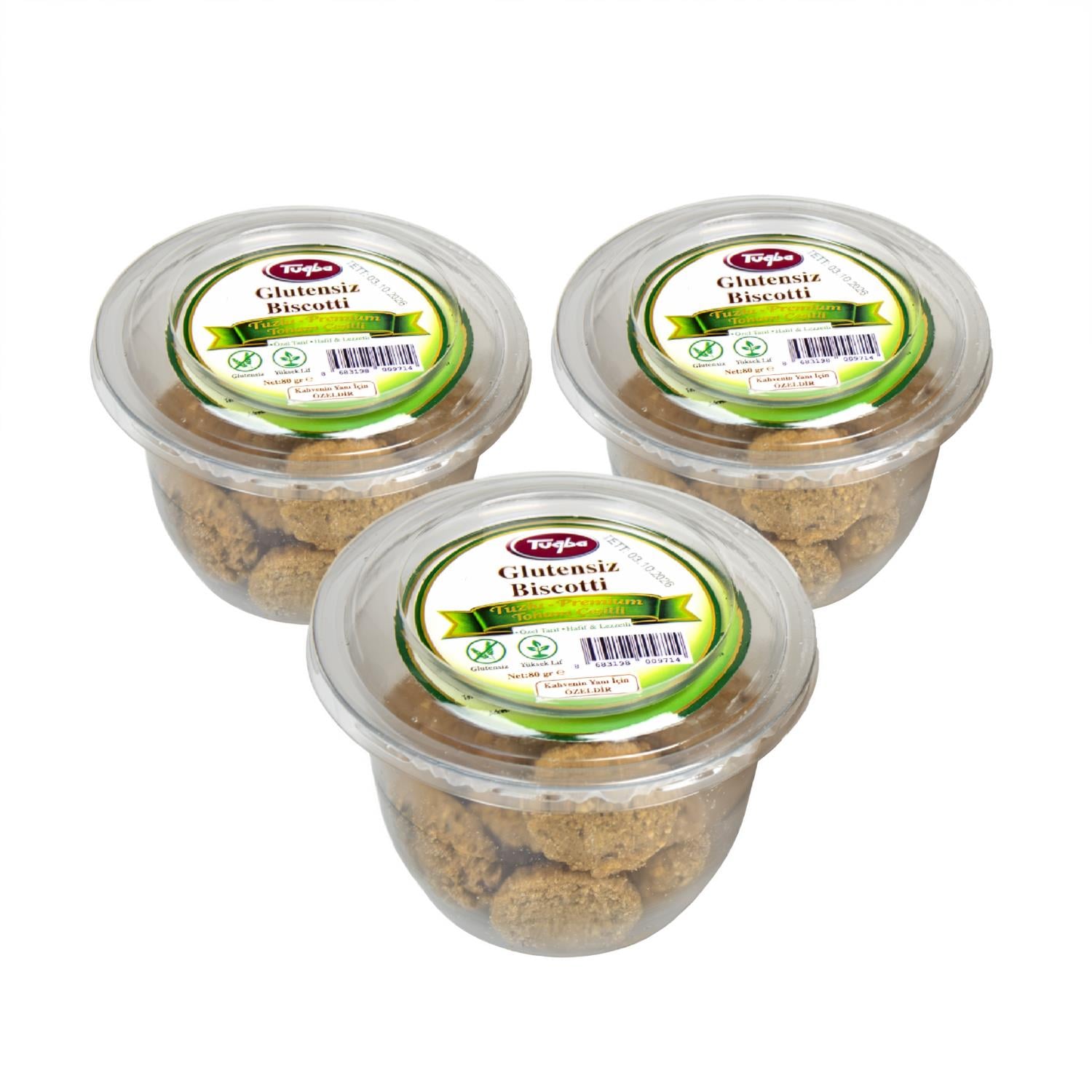  Glutensiz Biscotti (Premium Tohum Çeşitli) 80 gr 3 lü